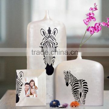 resin vase zebra pattern home decoration