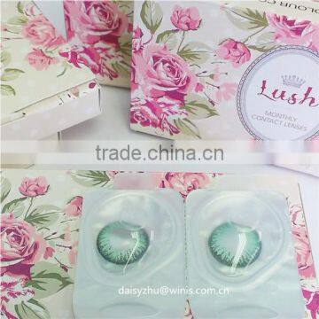 Lush green 2015 new arrive CE ISO approved color contact lens wholesale colored contacts