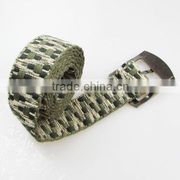 durable cotton frabic camo man belt with metal buckle