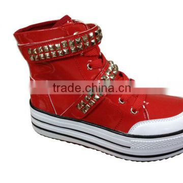 red lady casual canvas shoes