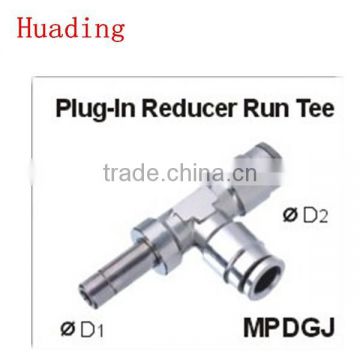 quick connect fitting , plug in reducer run tee air fitting , quick pneumatic fitting