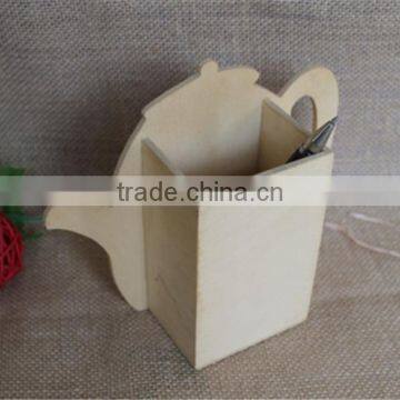 Handmade cheap cup shape used promotional wooden decorative pen holder