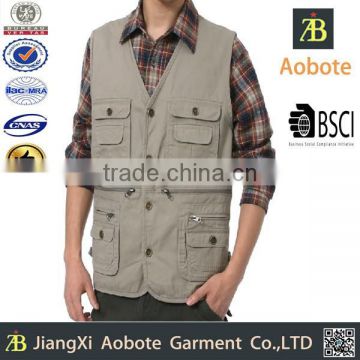 2015 Wholesale Portable Spring Man's Multi Pocket Vest