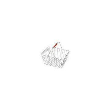 Portable Retailing Rolling Shopping Baskets / Carts with Two Wheels HBE-R-4 390x390x520mm