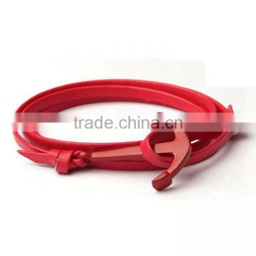 Anchor Rope Man Leather Charm Bracelet