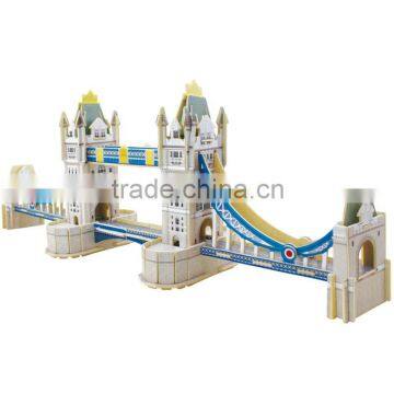 DIY 3D Educational Toy Wooden Tower Bridge