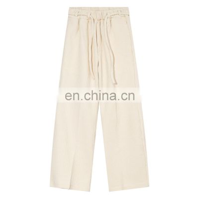 Europe and the United States high waist  casual plus size straight solid color pants for men 2022