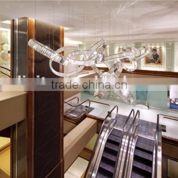 Shopping mall hanging decorative high end crystal chandelier