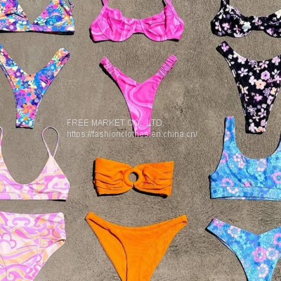Two Piece Printed High Quality ladies swimwear Flex Fit Big Size bathing suits for women sexy Bikini set