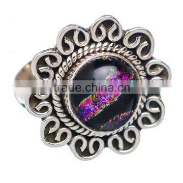 Dichroic Glass RING 925 SOLID STERLING,SILVER EXPORTER,STERLING SILVER JEWELRY,SILVER RING,WHOLESALE SILVER JEW