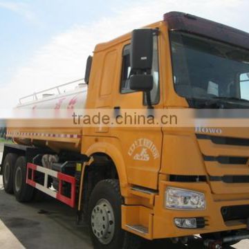 SINOTRUK tank truck model HOWO water tank truck with gear pump to ethiopia for sale