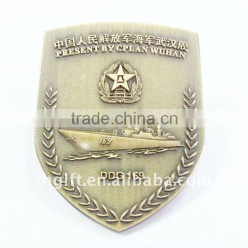 military metal medal with antique bronze