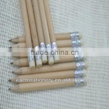 3.5 inches Mini Short Natural Wooden HB Pencil With Top Eraser                        
                                                Quality Choice