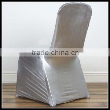 popular silver color leather elastic wedding party chair cover