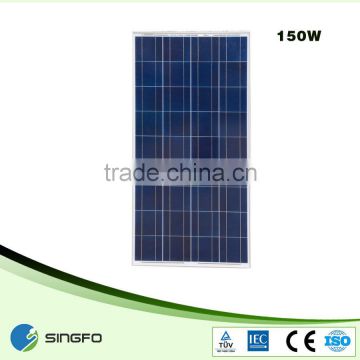 150w monocrystalline or poly grade A photovoltaic singfo solar panel or module shipped to india
