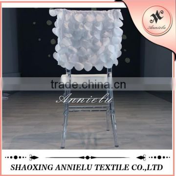 Fancy white petal taffeta wedding chair cap covers