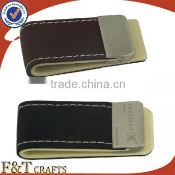 Custom fashion high quanlity leather money clip for your desgin