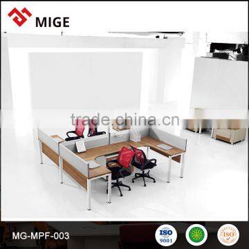 metal frame 4 people office desk partition