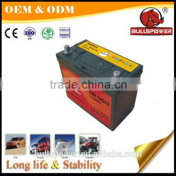 super MF DIN 12V45AH auto storage battery,auto battery wholesalers for 45AH 54578 auto car batteries