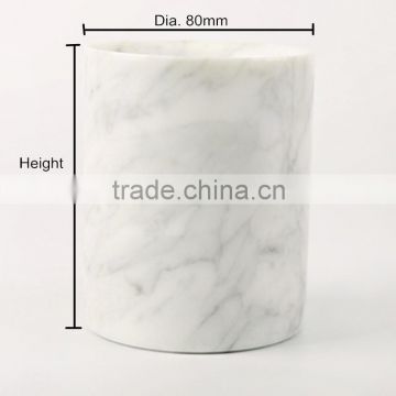 2016 New Factory Price Marble Jar/Stone Cup For Candle/Italy Volakas White Marble Candle Cup