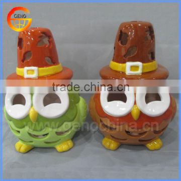Nice owl lantern ceramic halloween product