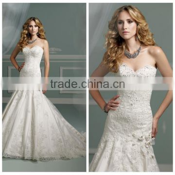 sexy puffy white lace mermaid ukraine wedding dress