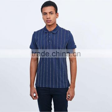 wholesale new design jersey fabric polo shirt vertical striped polo shirt custom
