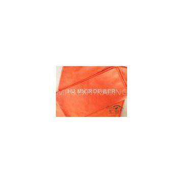 Polyester Microfiber Car Cleaning Cloths Orange , Microfiber Car Drying Towels