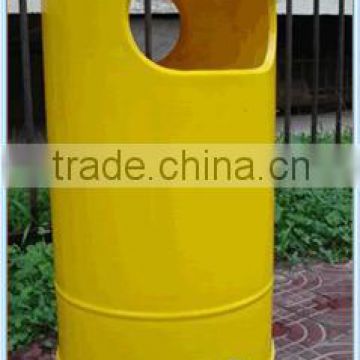 FRP Fiberglass Garbage Can with Yellow Paint