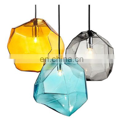 Square Glass Pendant Light Color Docorative Pendant Lamp Light Fixtures Spanish