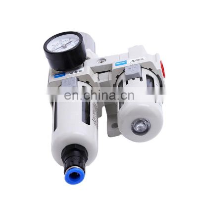 AC Series AC2010-01D AC3010-03D FRL Three Unit Air Source Treatment Pneumatic Filter Regulator And Lubricator With Auto Drain