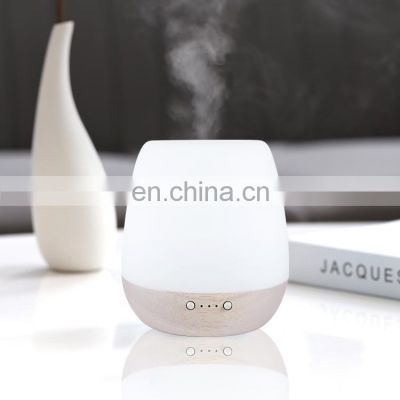 Essential Oil Diffuser Wood Grain Aroma Aromatherapy Diffuser with Cool Mist LED Color Changing with 3D Glass Cover