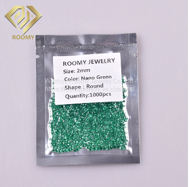 High Quality For Jewelry Spinel Green Round Cut Small Size Nano Spinel Loose Gemstone Crystal