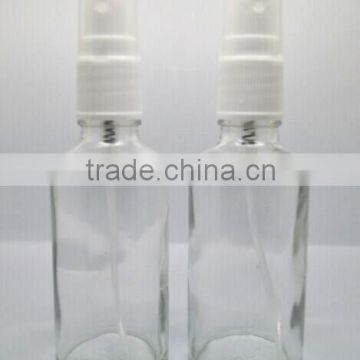 high quality 50ml clear glass perfume bottle with plastic pump sprayer