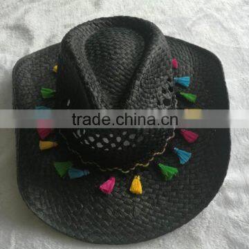 2016 fashion straw cowboy hat made in china