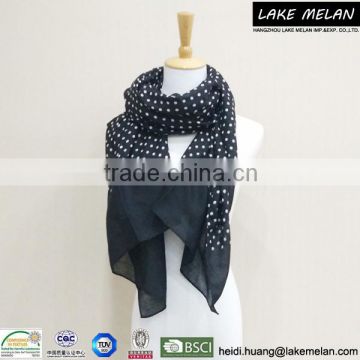 100% Polyester Dot Printed Woven Scarf For SS 16