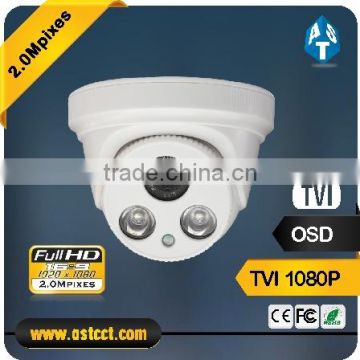 2.0MP Sony CMOS sensor Full HD 1080P TVI video output cctv camera TVI fixed lens Color IR30M PC polished Dome CCTV Camera