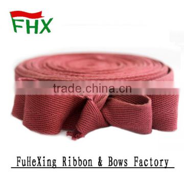 whole sale 1" red ribbon cotton for garment cloth dfor garment cloth decoration gift decorative