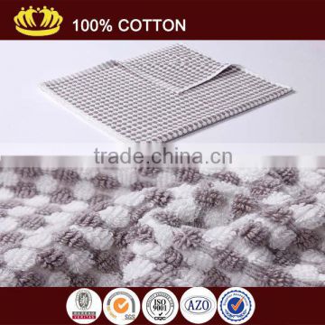 100% cotton light dark color yan dyed grid jacquard luxury face towel