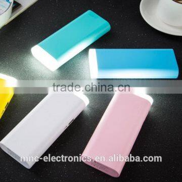 High capacity colorful 12000mAh reading led lighting custom logo printing mobile portable power bank charger