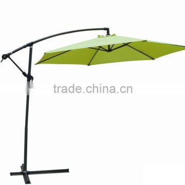 Green hanging parasol, steel banana outdoor umbrella