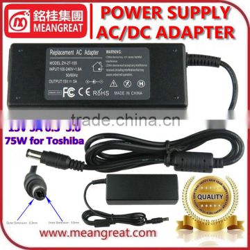 Notebook adapter, Laptop adapter for Toshiba 15V 5A