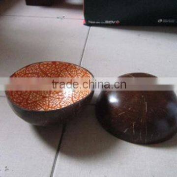 Orange eggshell lacquer coconut bowl
