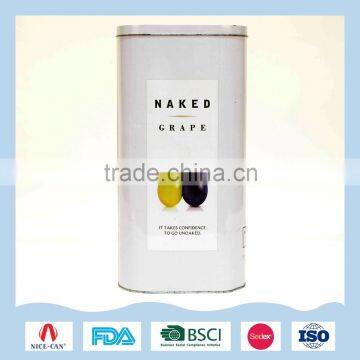 Oval simple pattern design for wine packaging tin box