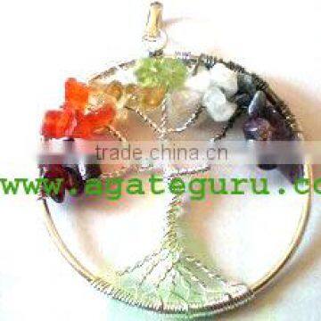 Chakra Tree of Life handmade pendant