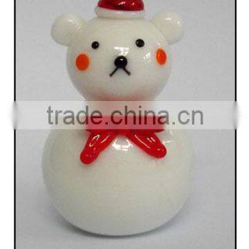 hand made glass christmas bear glass arts lampworking