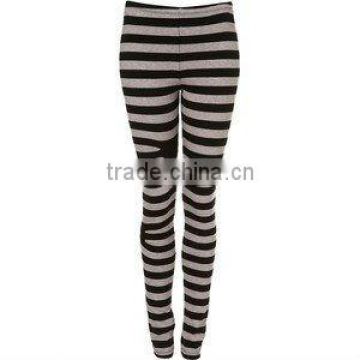 Ladies 95% cotton 5% spandex stripe leggings