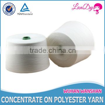 623 100pct spun raw white polyester textile yarn in plastic cone