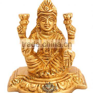 Indian Art Villa Handmade Brass Laxmi Ji Godess Hinduism Religious Antique Art Decore Gift