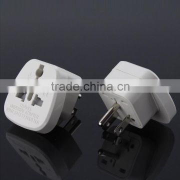 PC Material Cheap 3 pin Universal AC USA Travel Adapter, Universal to USA Plug Adaptor grounded